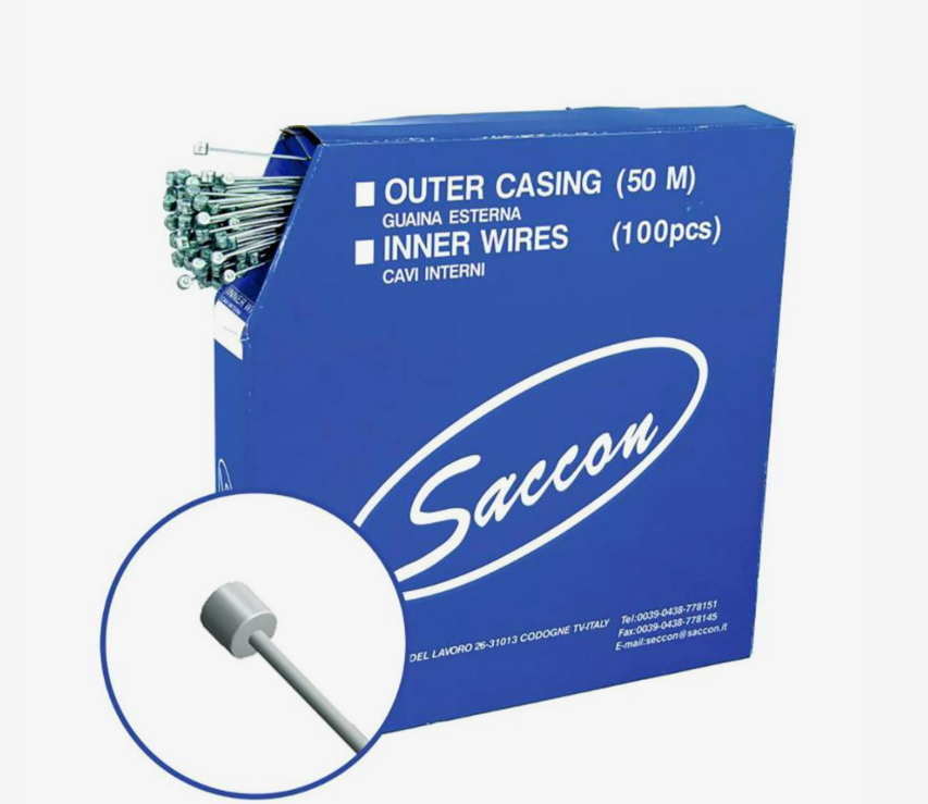 BOITE 100 CABLES DER ROUTE/MTB INOX. 1.1 SACCON