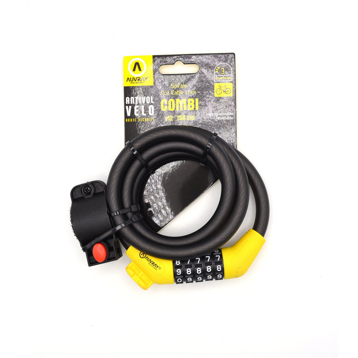 ANTIVOL SPIRALE CODE L150 D12+SUPPORT