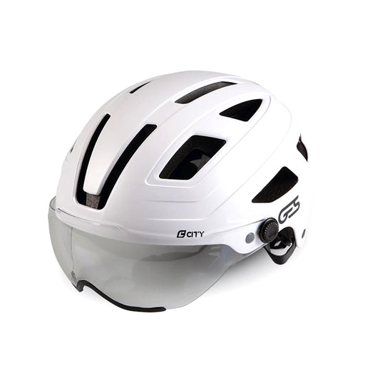 CASQUE CITY VISIERE BLANC L GES