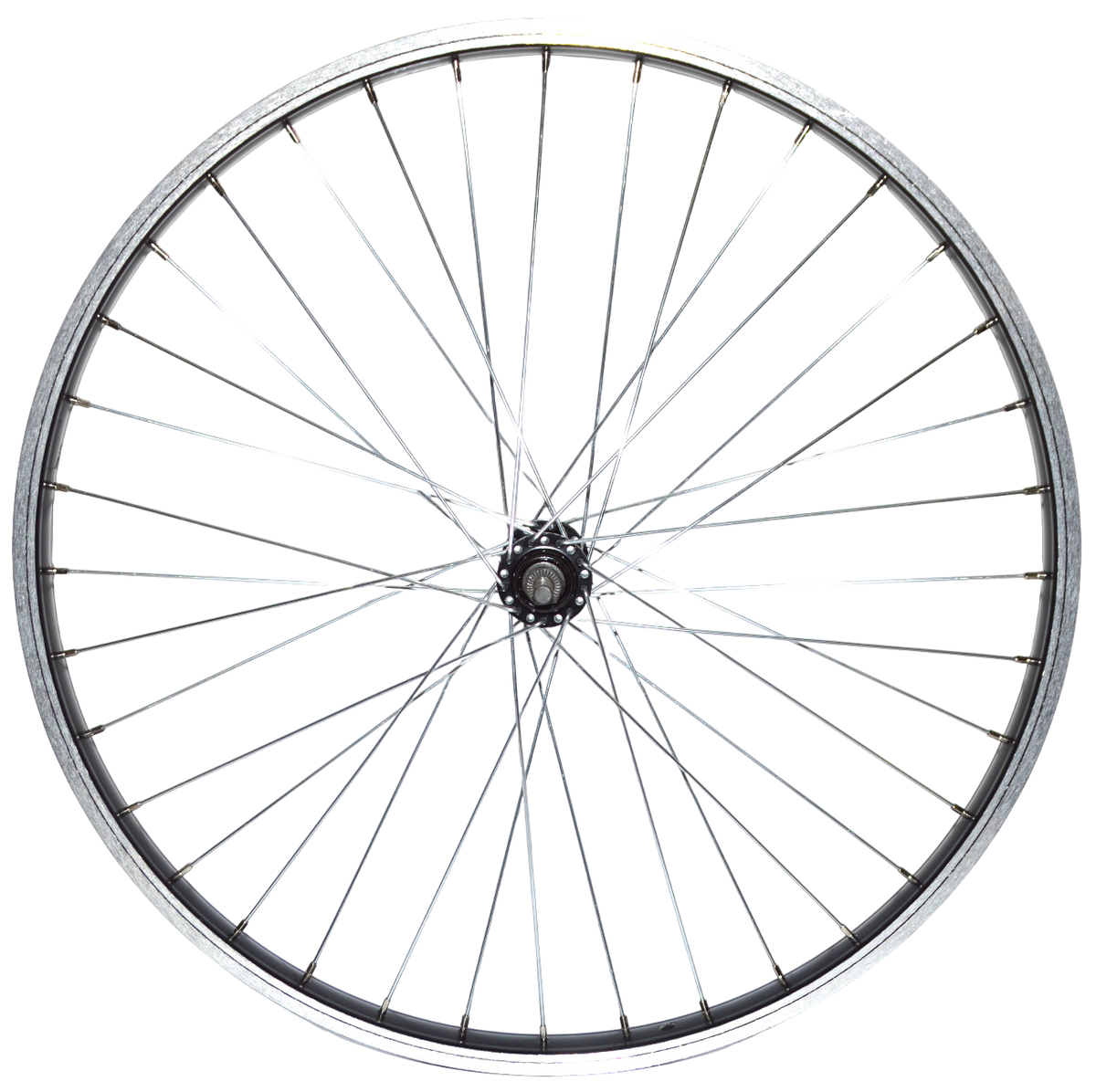 ROUE AVANT 24 POUCES NOIRE SIMPLE PAROI ECROUS